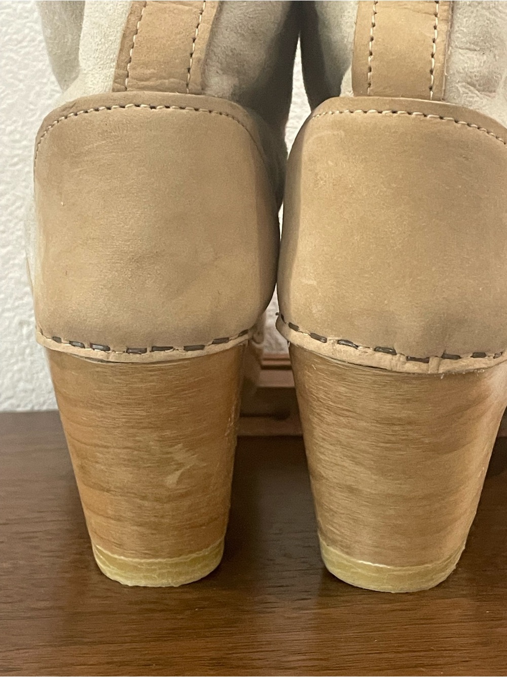 LUXURY Chunky Clog platform stacked boots suede quiet luxury, size 7, MSRP $430 - Picture 4 of 15